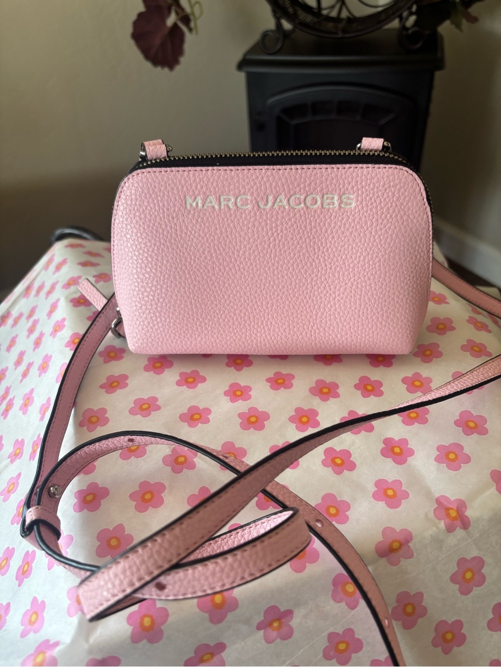 Marc Jacobs Pink Pebbled Leather Mini Crossbody Bag